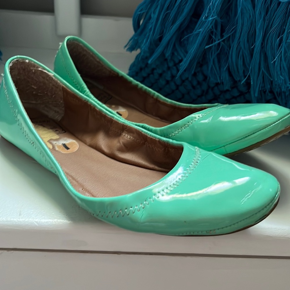 EUC!! Lucky Brand, mint green, patent leather ballet flat.